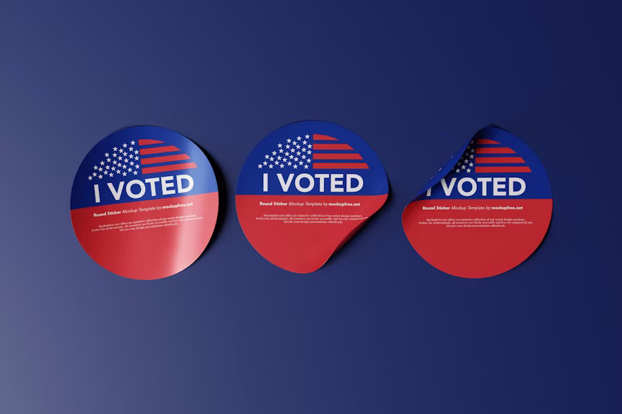 voting stickers dark blue